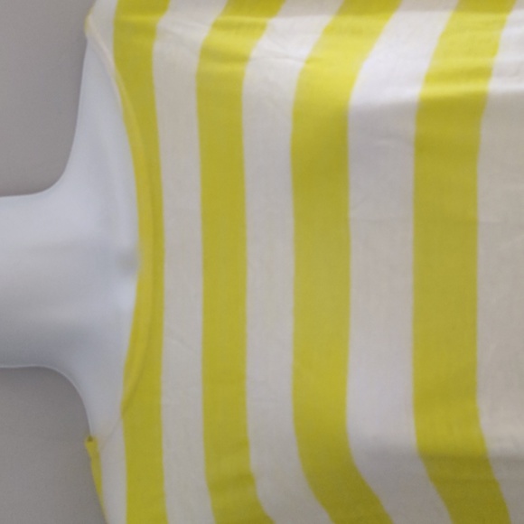 Bright yellow and white striped oversized shirt in size Medium - Picture 3 of 6